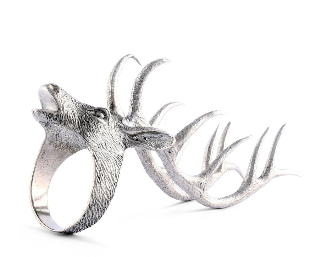 Pewter Elk Head Napkin Ring - Napkin Rings - The Well Appointed House