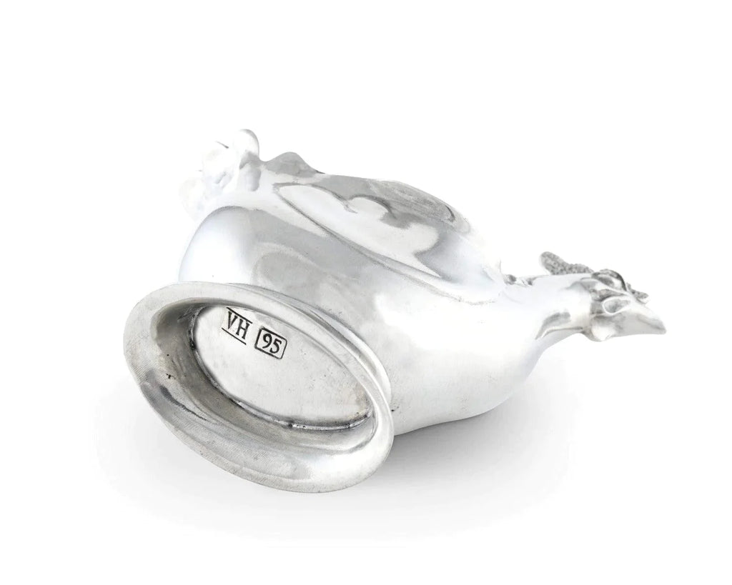Pewter Hen Sugar Bowl with Spoon - Serveware - The Well Appointed House