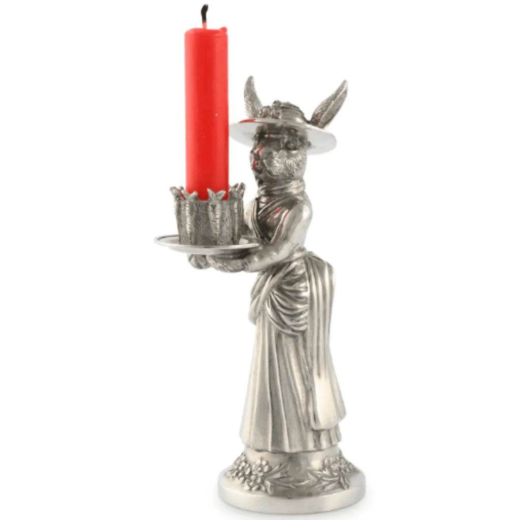 Pewter Lady Hare Short Candlestick - Candlesticks & Candles - The Well Appointed House