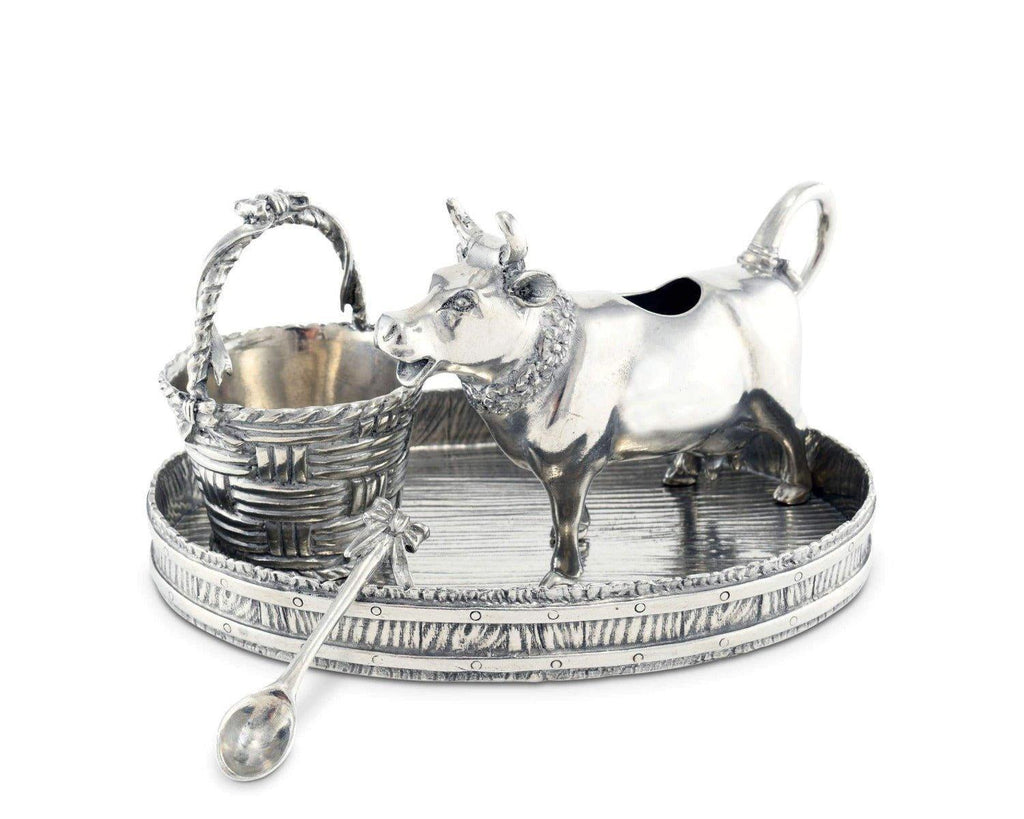 Pewter Mabel Cow Creamer Set Serveware - Serveware - The Well Appointed House