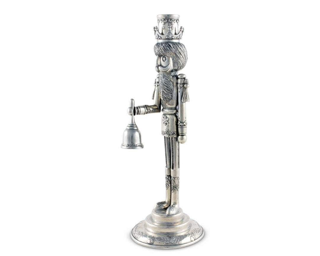 Pewter Nutcracker Candlestick Taper Great for Holiday Entertaining - Candlesticks & Candles - The Well Appointed House