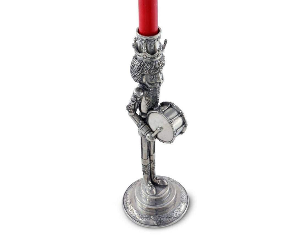 Pewter Nutcracker Candlestick Taper Great for Holiday Entertaining - Candlesticks & Candles - The Well Appointed House
