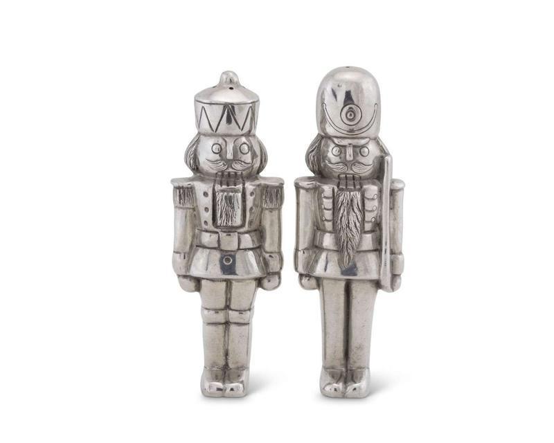 Pewter Nutcracker Salt and Pepper Set for Christmas Entertaining - Serveware - The Well Appointed House