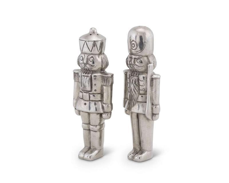 Pewter Nutcracker Salt and Pepper Set for Christmas Entertaining - Serveware - The Well Appointed House