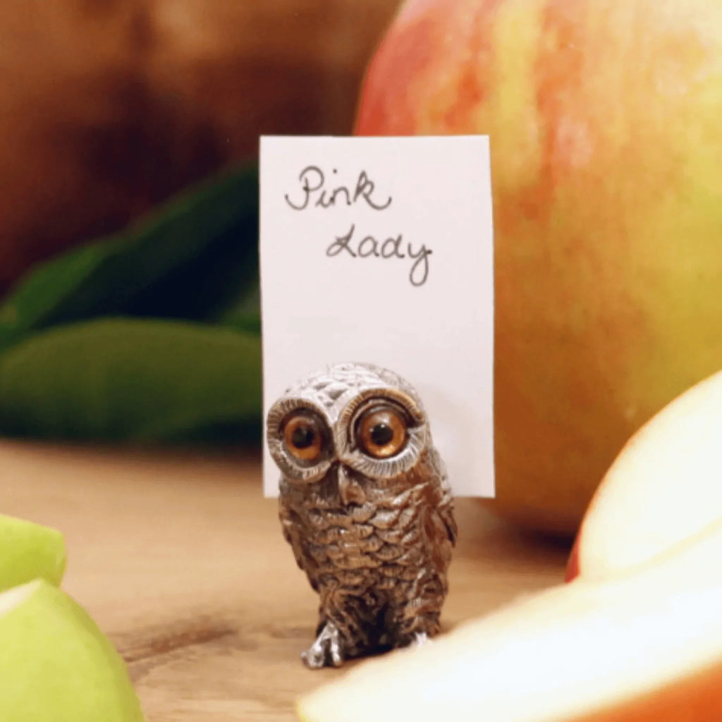 Pewter Owl Place Card Holder - Placecard Holders - The Well Appointed House