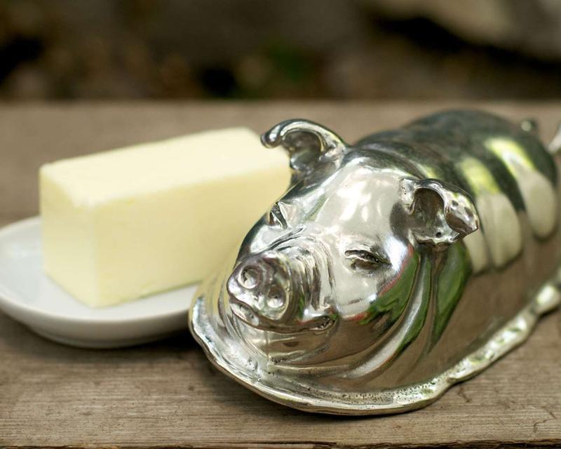 Pewter Pig Butter Dish - Serveware - The Well Appointed House