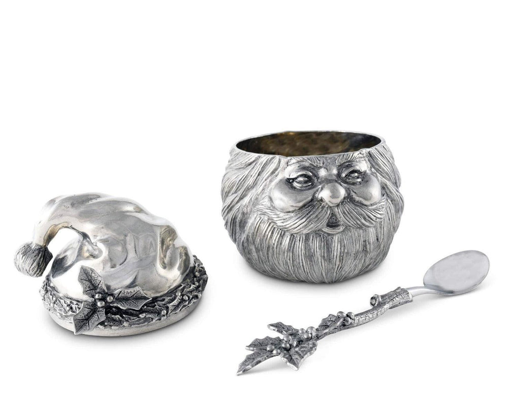 Pewter Santa Sugar Bowl Serveware Great for Holiday Entertaining - Serveware - The Well Appointed House