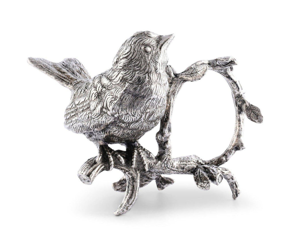 Pewter Song Bird Napkin Ring - Napkin Rings - The Well Appointed House