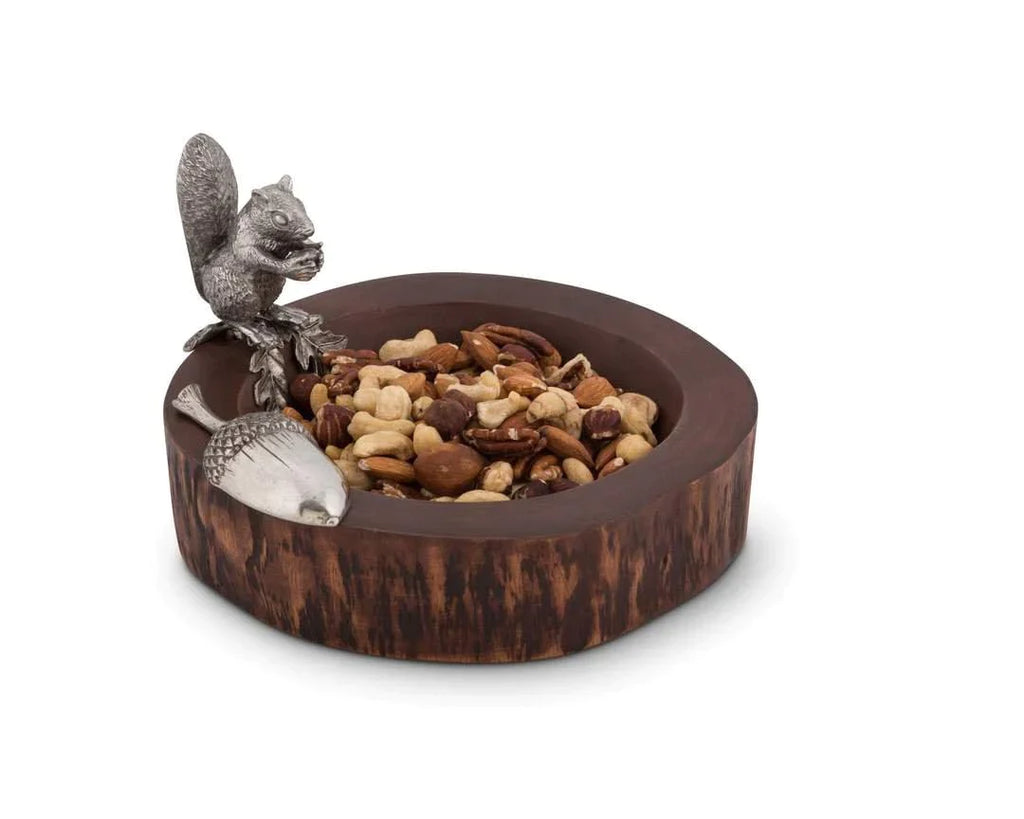Pewter Standing Squirrel Nut Bowl & Scoop - Serveware - The Well Appointed House