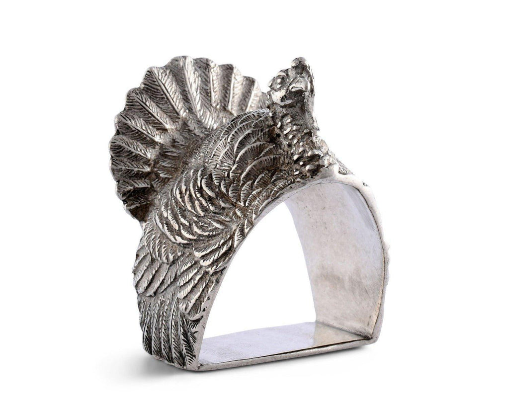 Pewter Turkey Napkin Ring for Thanksgiving Decor - Napkin Rings - The Well Appointed House