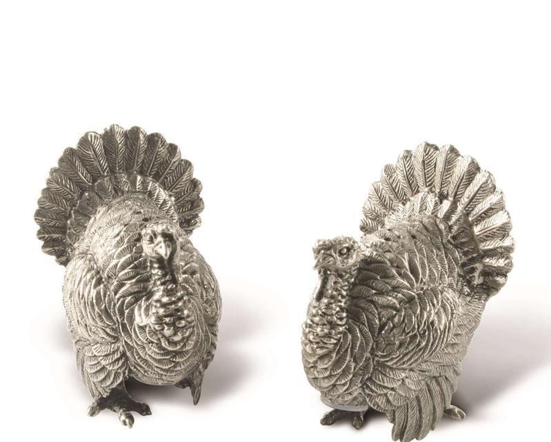 Pewter Turkey Salt & Pepper Set - Serveware - The Well Appointed House