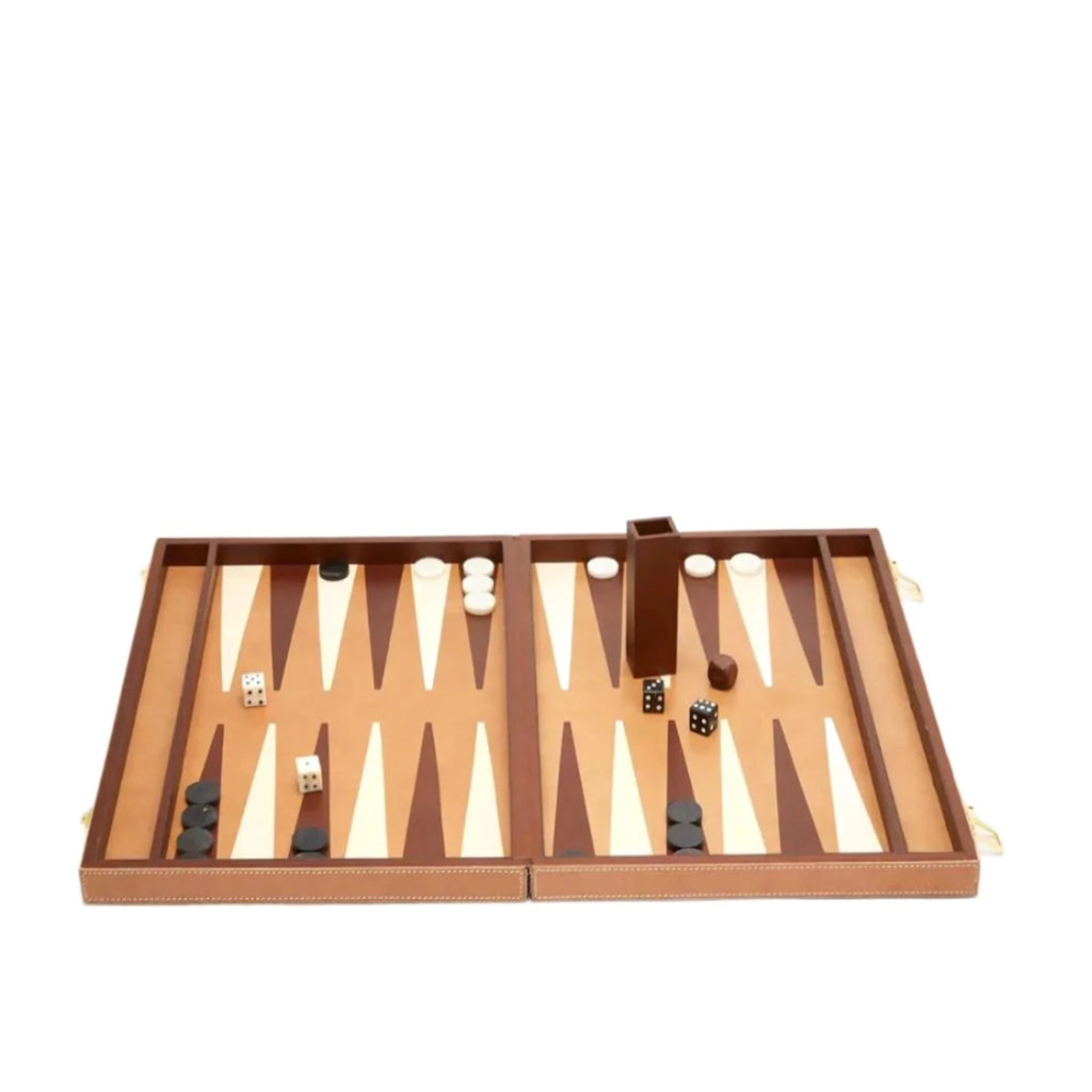 Pigeon & Poodle Beige Grantham Backgammon Game Set in Two Different Sizes - Games & Recreation - The Well Appointed House