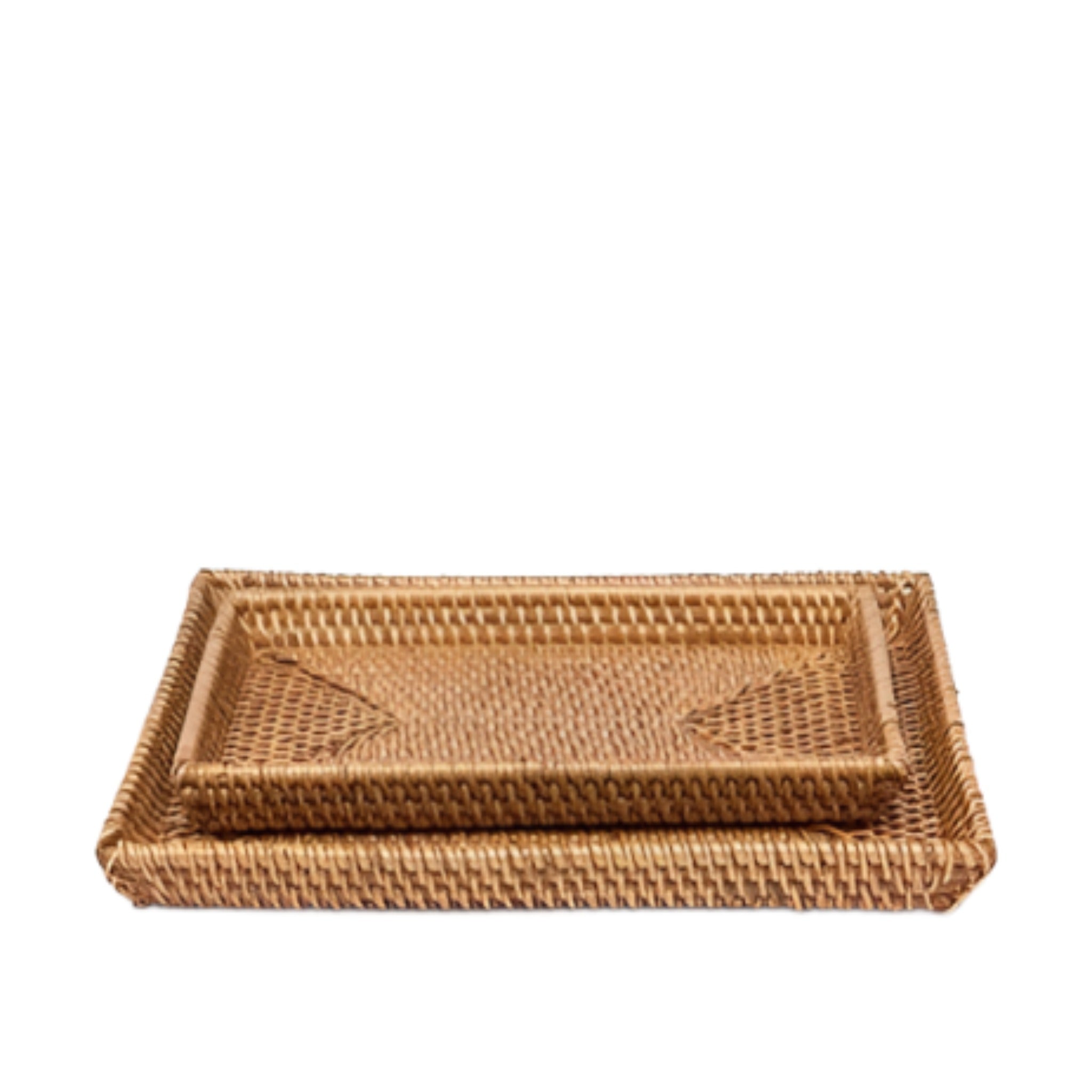 Dalton Woven Rattan Bathroom Bathroom Vanity Tray Set in Brown – The ...