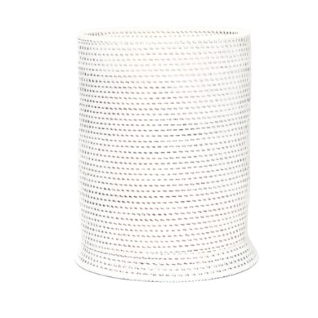 Pigeon & Poodle Dalton Woven Rattan Round Wastebasket in White with Optional Tissue Box - Wastebasket Sets - The Well Appointed House