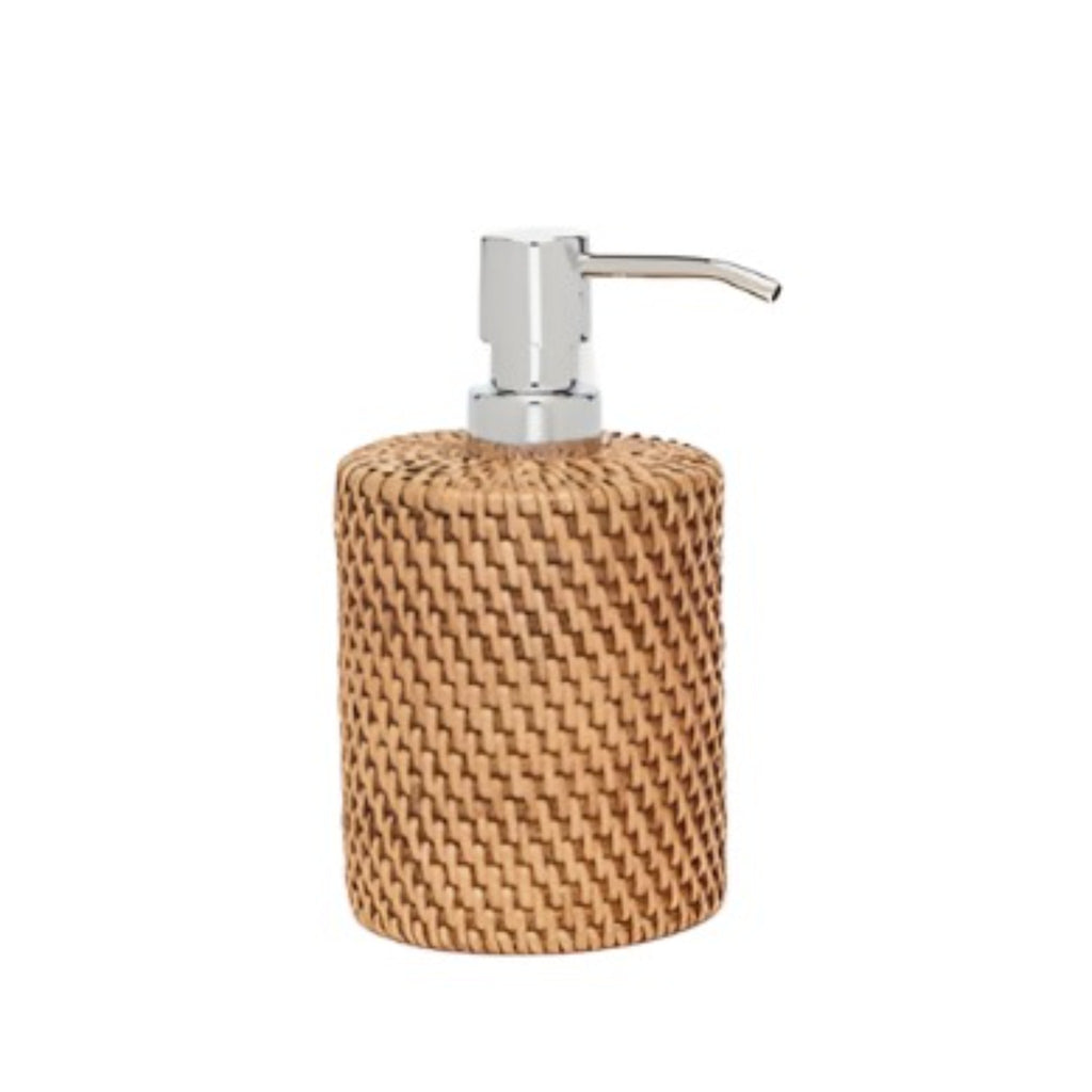 Pigeon & Poodle Dalton Woven Rattan Soap Pump in Brown - Bath Accessories - The Well Appointed House