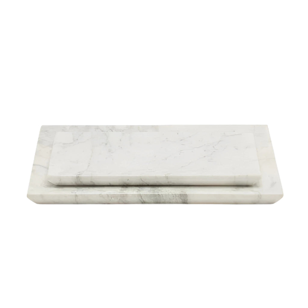 Pigeon & Poodle Elyria White Marble Nesting Vanity Trays - Bath Accessories - The Well Appointed House