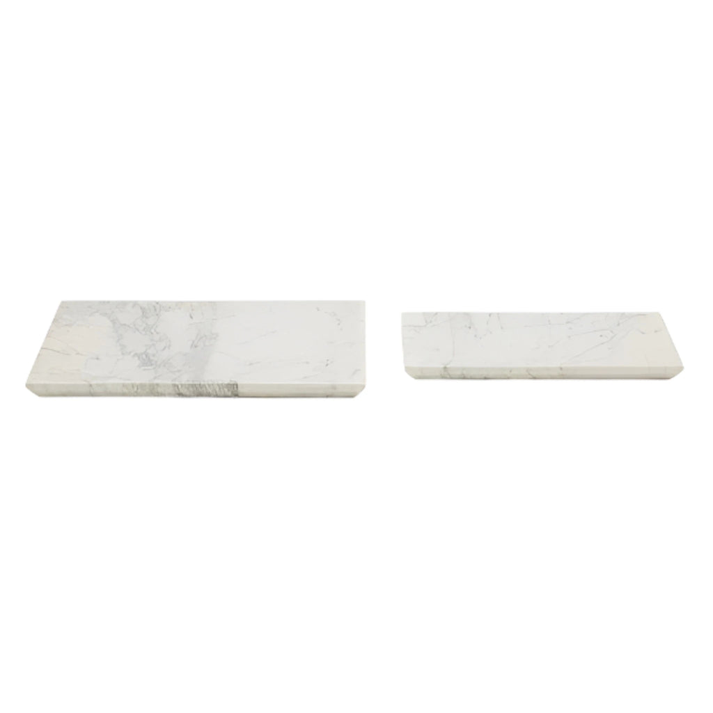 Pigeon & Poodle Elyria White Marble Nesting Vanity Trays - Bath Accessories - The Well Appointed House