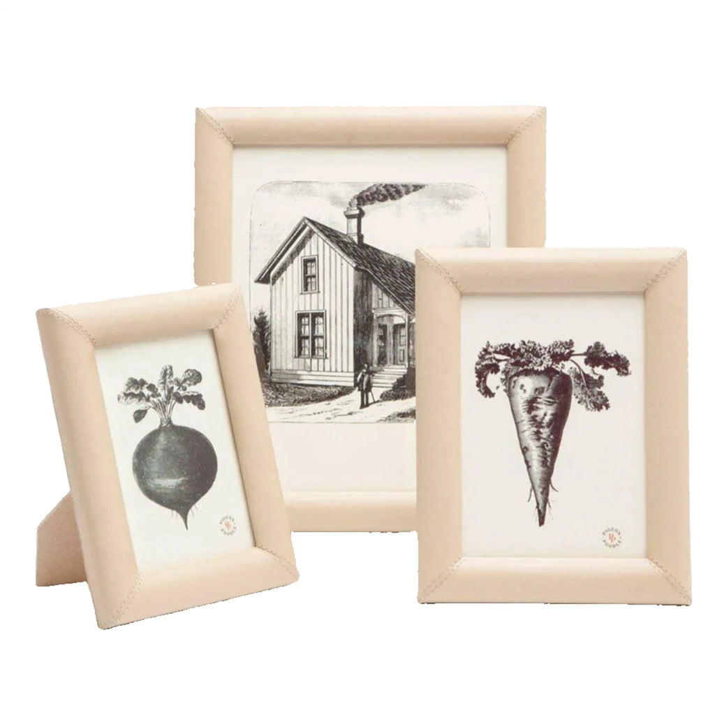 Pigeon & Poodle Eton Full-Grain Leather Frame in Cream - Picture Frames - The Well Appointed House