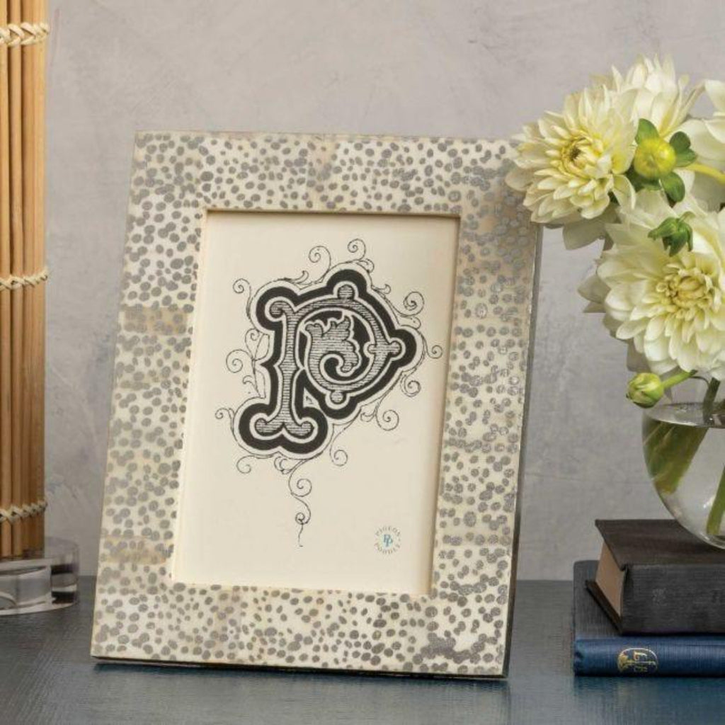 Pigeon & Poodle Ismailia Spotted Silver Bone Frame Collection - Available in 3 Sizes - Picture Frames - The Well Appointed House