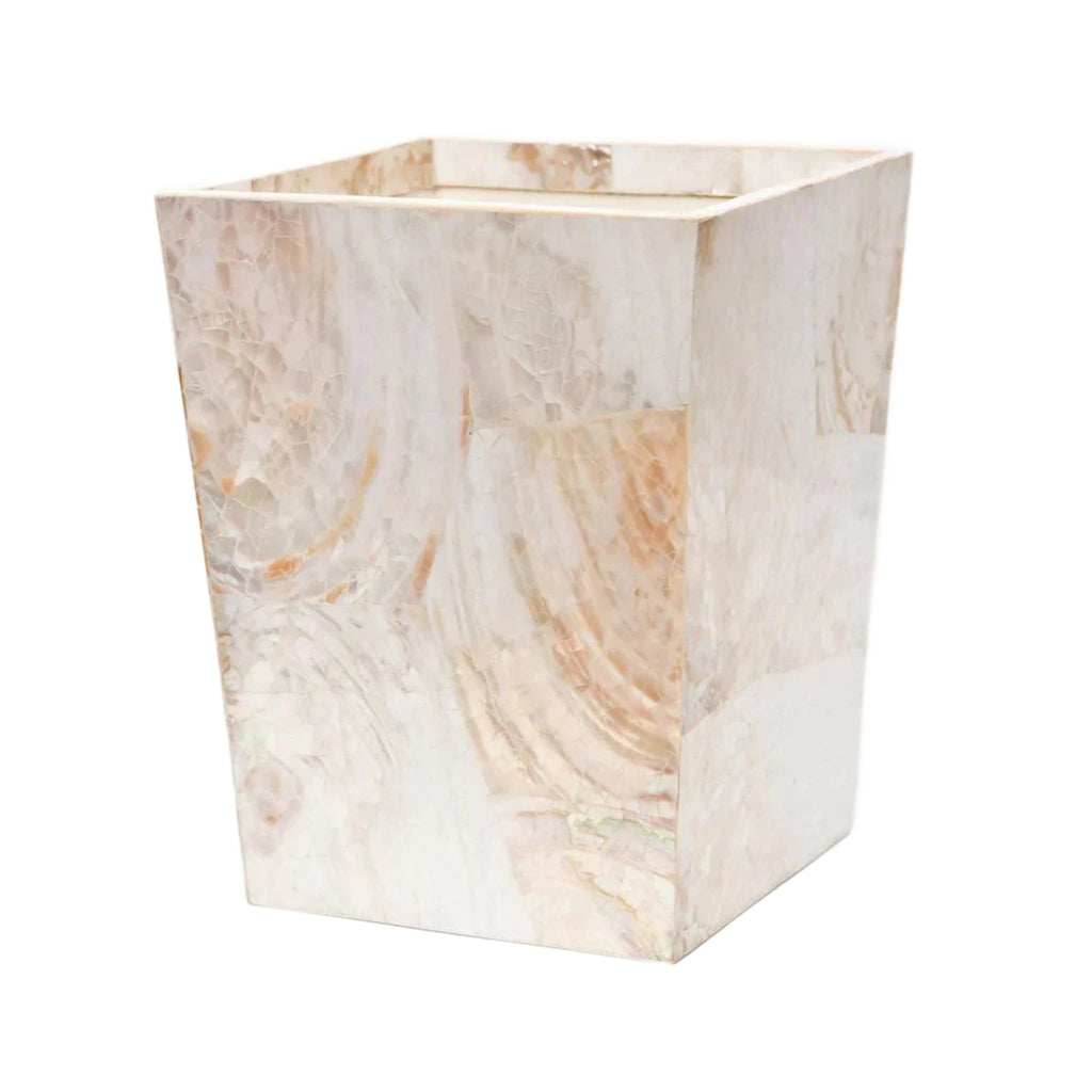 Pigeon & Poodle Lugano Kabibe Shell Square Tapered Wastebasket - Wastebasket - The Well Appointed House