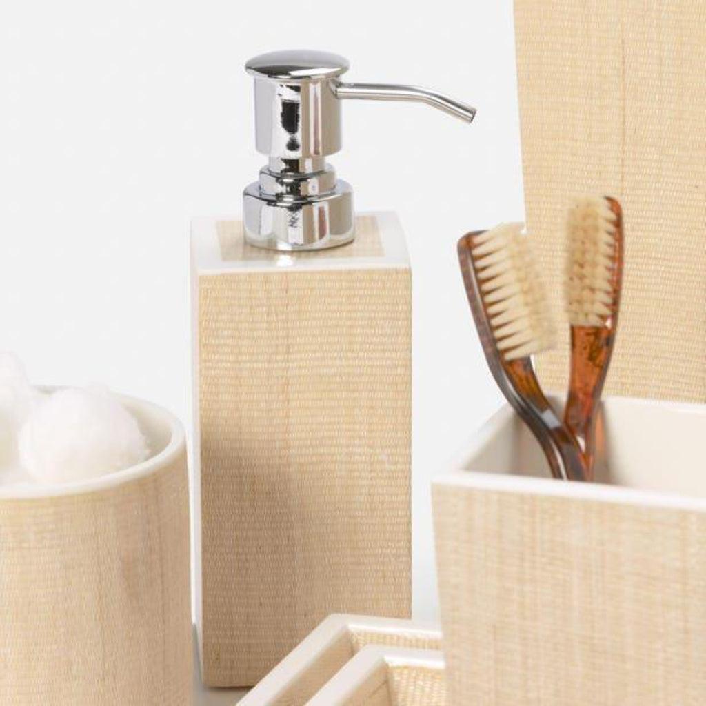 Pigeon & Poodle Maranello Beige Abaca Soap Pump Dispenser - Bath Accessories - The Well Appointed House