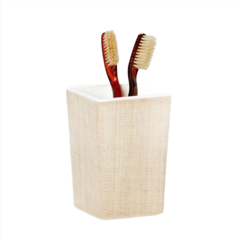 Pigeon & Poodle Maranello Beige Abaca Toothbrush Holder - Bath Accessories - The Well Appointed House