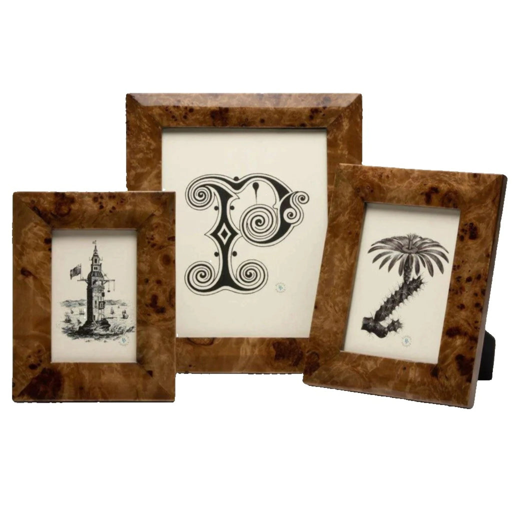 Pigeon & Poodle Narvik Rich Burl Maple Wood Veneer Frame in Two Different Colors - Picture Frames - The Well Appointed House