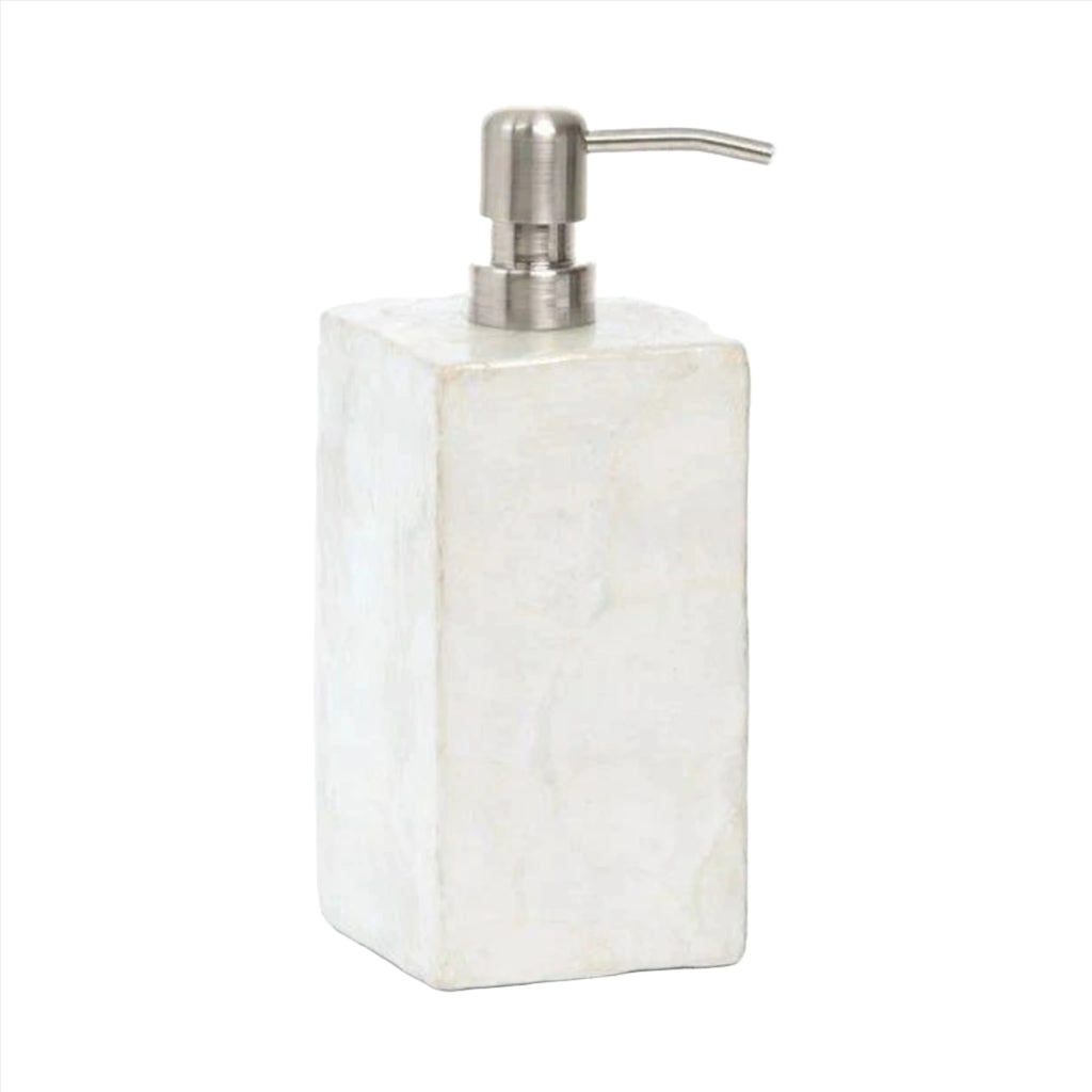 Pigeon & Poodle Pearlized Capiz Andria Extra Large Soap Pump Dispenser - Bath Accessories - The Well Appointed House