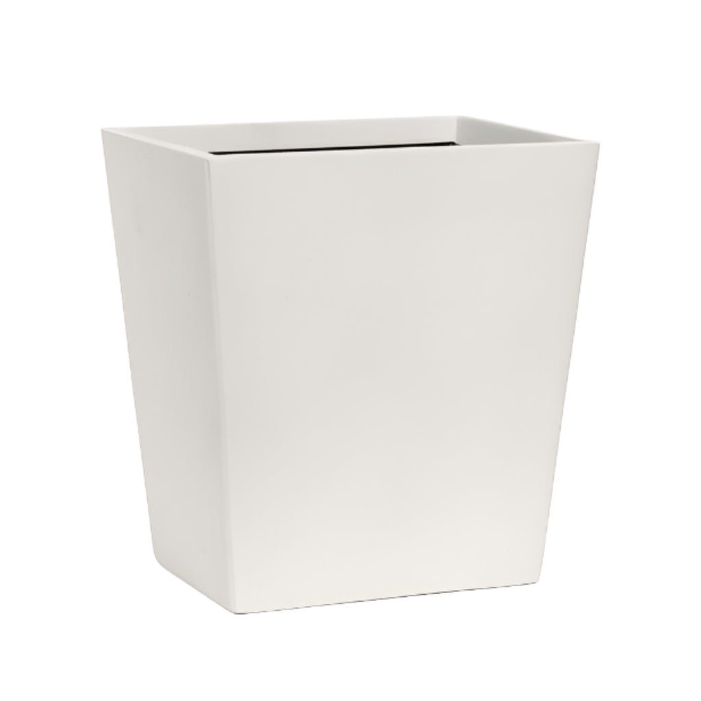Pigeon & Poodle Tenby Rectangular White Faux Shagreen Wastebasket - Wastebasket Sets - The Well Appointed House