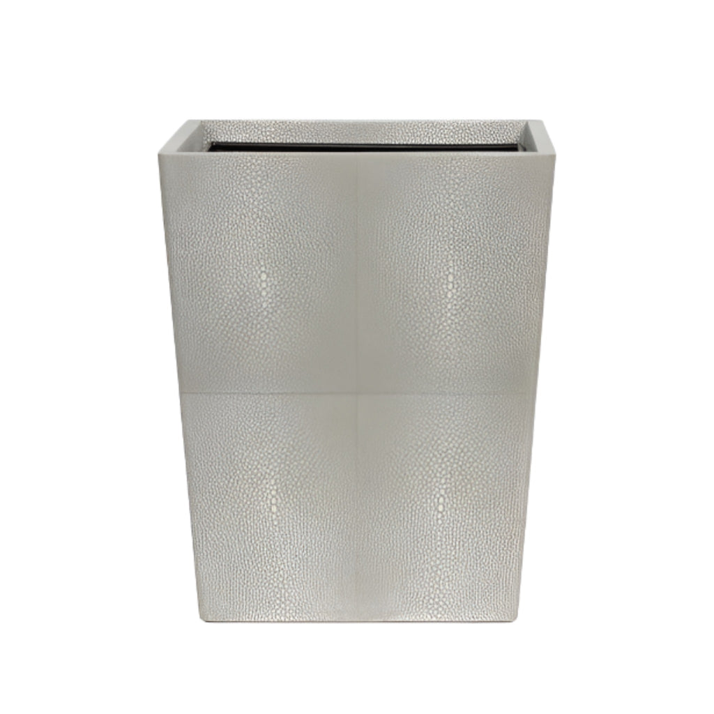 Pigeon & Poodle Tenby Sand Grey Faux Shagreen Wastebasket - Wastebasket - The Well Appointed House