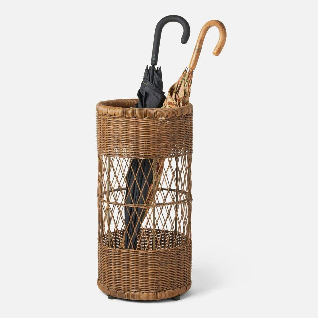 Pigeon & Poodle Winburg Chestnut Faux Rattan Umbrella Stand - Umbrella Stands - The Well Appointed House