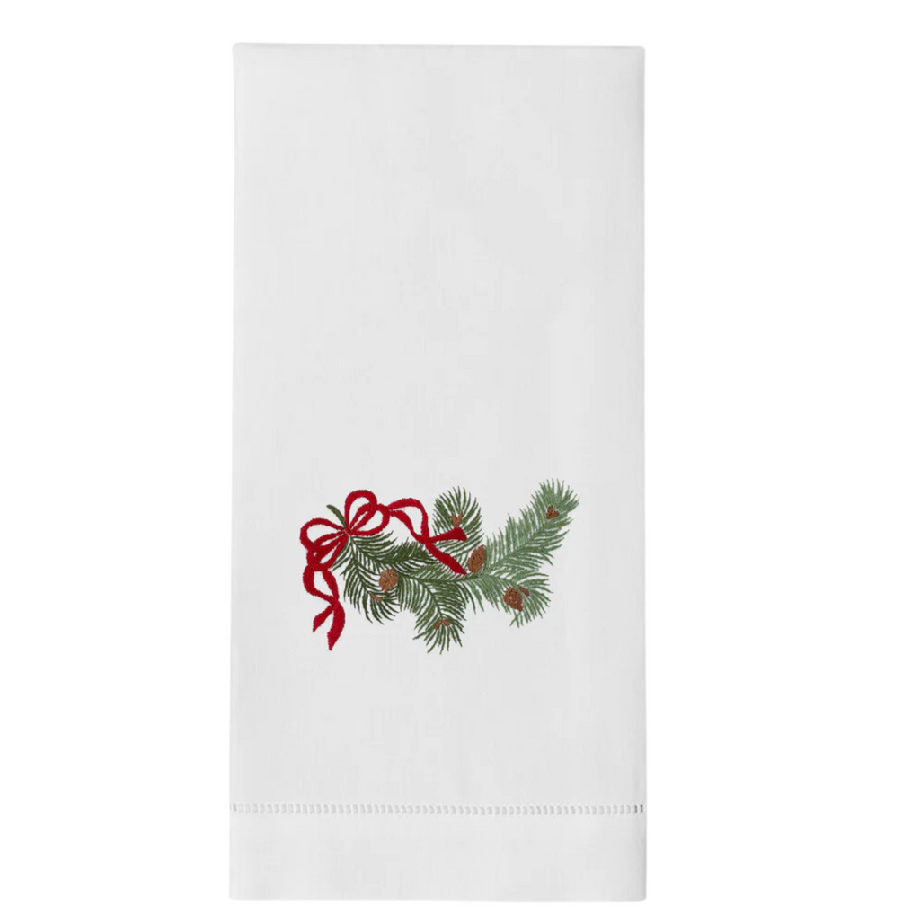 Set of 4 Pine Bough Christmas Hand Towels - The Well Appointed House