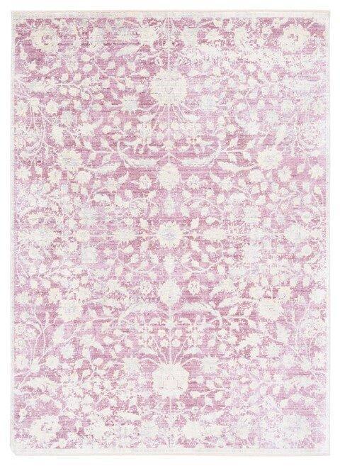 Pink and Cream Floral 5' x 7' Area Rug - Rugs - The Well Appointed House