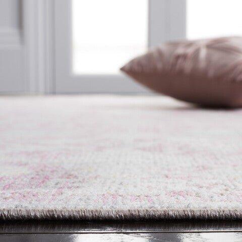 Pink and Cream Floral 5' x 7' Area Rug - Rugs - The Well Appointed House
