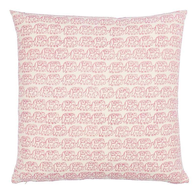 Pink & White Elephant Print 18" Pillow - Little Loves Pillows - The Well Appointed House
