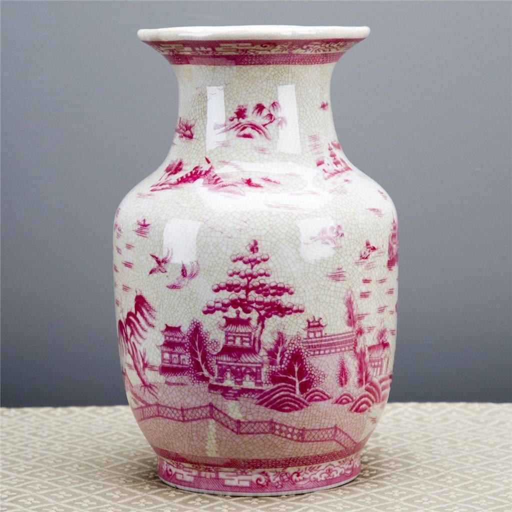 Pink and White Willow Porcelain Vase - Vases & Jars - The Well Appointed House