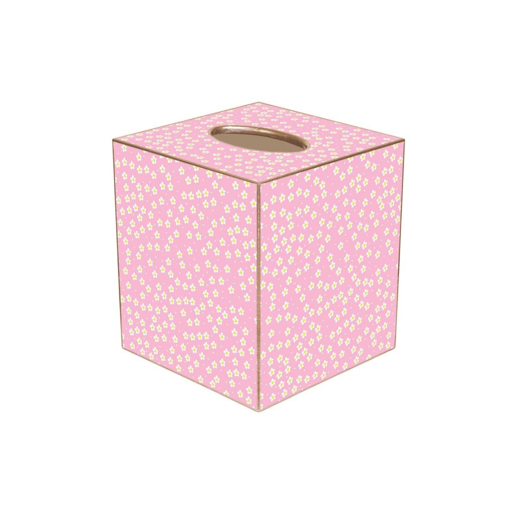 Pink & Yellow Daisy Wastepaper Basket and Optional Tissue Box Cover - Wastebasket - The Well Appointed House
