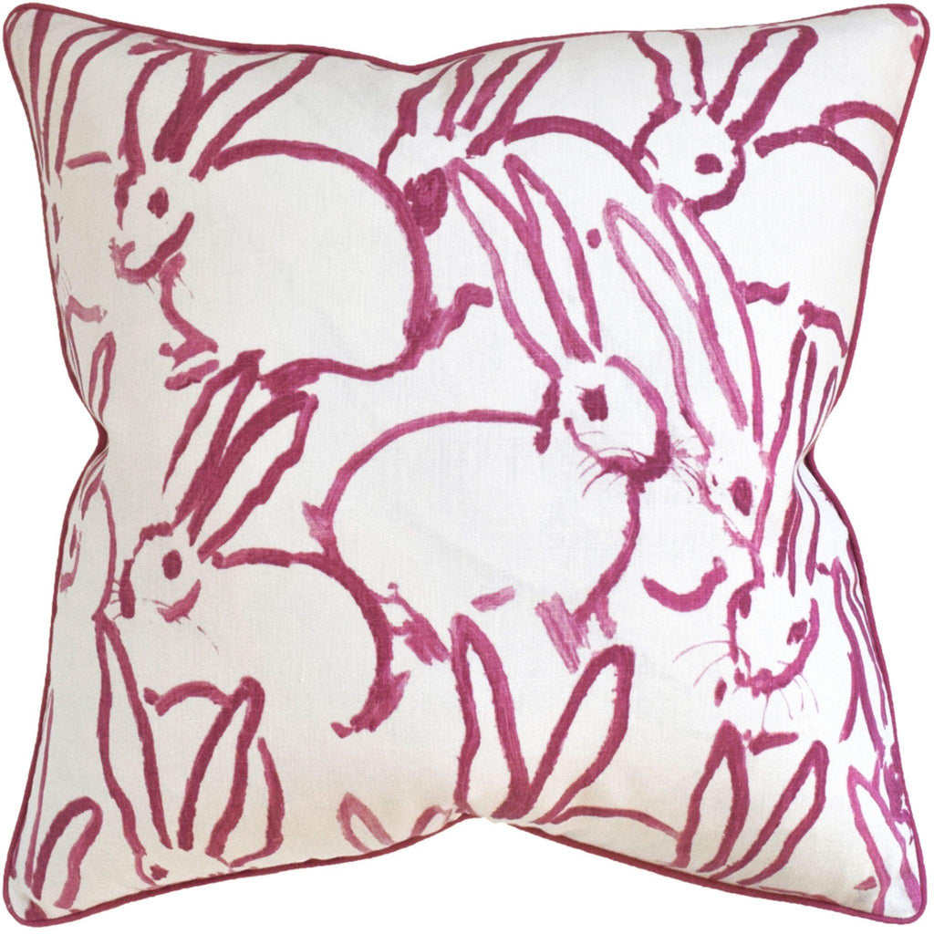 Pink Bunny Design Decorative Square Throw Pillow - Little Loves Pillows - The Well Appointed House