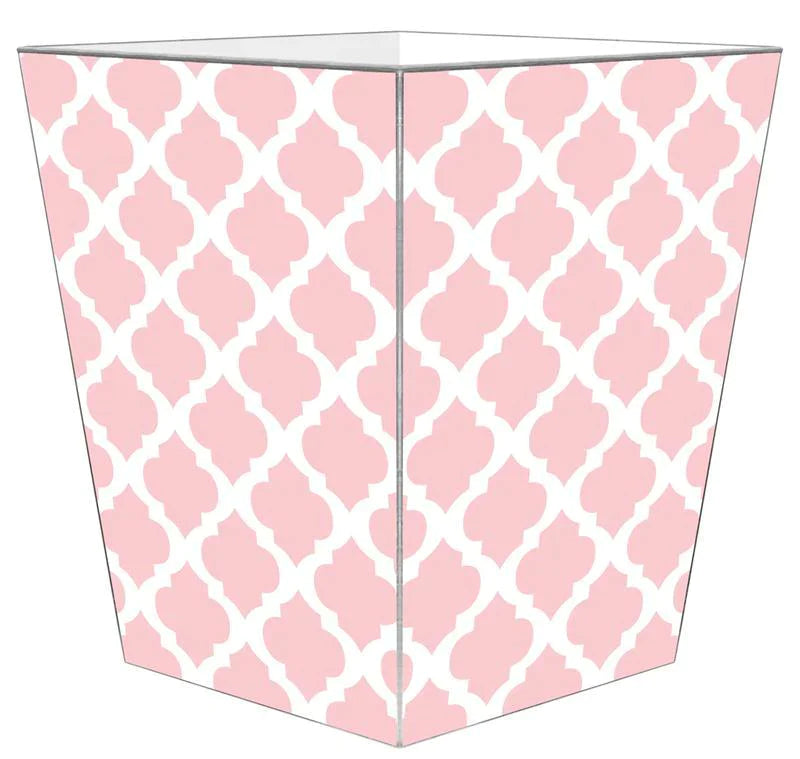 Pink Chelsea Grande Decoupage Wastebasket and Optional Tissue Box Cover - Wastebasket Sets - The Well Appointed House