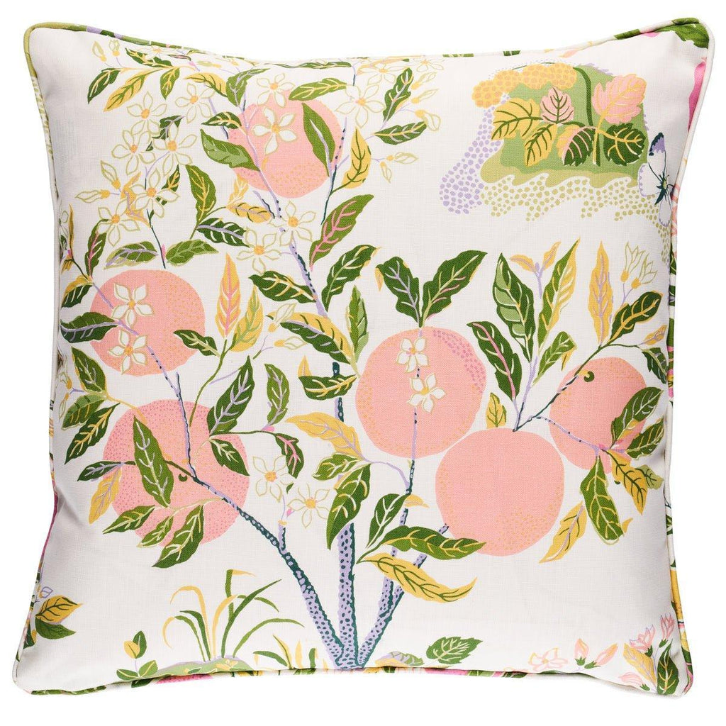Pink Citrus Garden Indoor-Outdoor Square Throw Pillow - Pillows - The Well Appointed House
