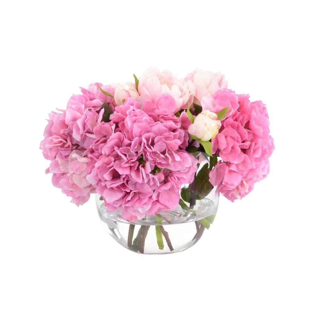 Pink Hydrangeas and Peonies in Classic Rose Bowl - Florals & Greenery - The Well Appointed House