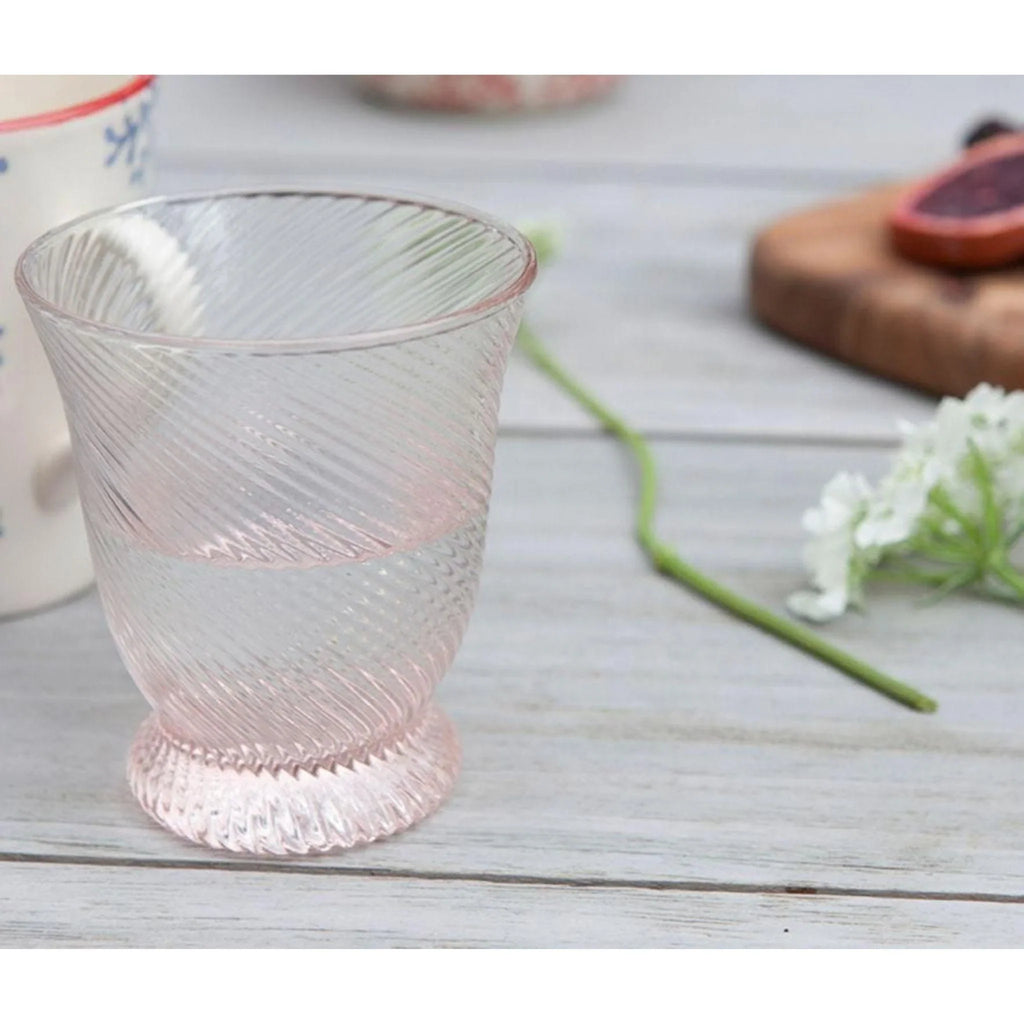 Pink Twisted Bell Shaped Blown Glass Tumbler - Drinkware - The Well Appointed House