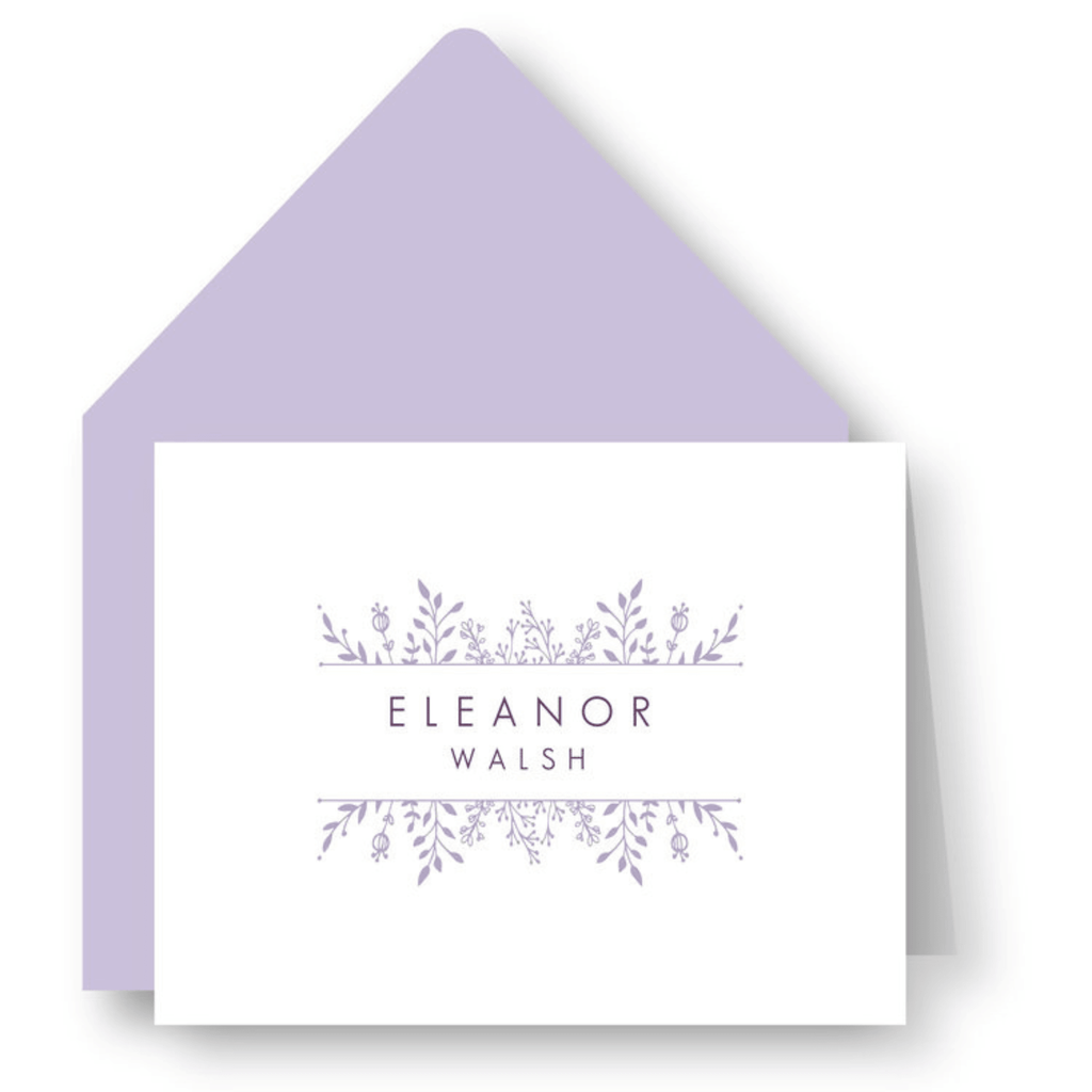 Plum Garden Personalized Folded Notes - D13 - M190 - Stationery - The Well Appointed House
