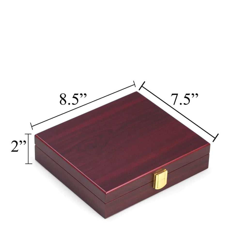 Poker Game Set in Cherry Wood Case with Brass Hardware - Games & Recreation - The Well Appointed House
