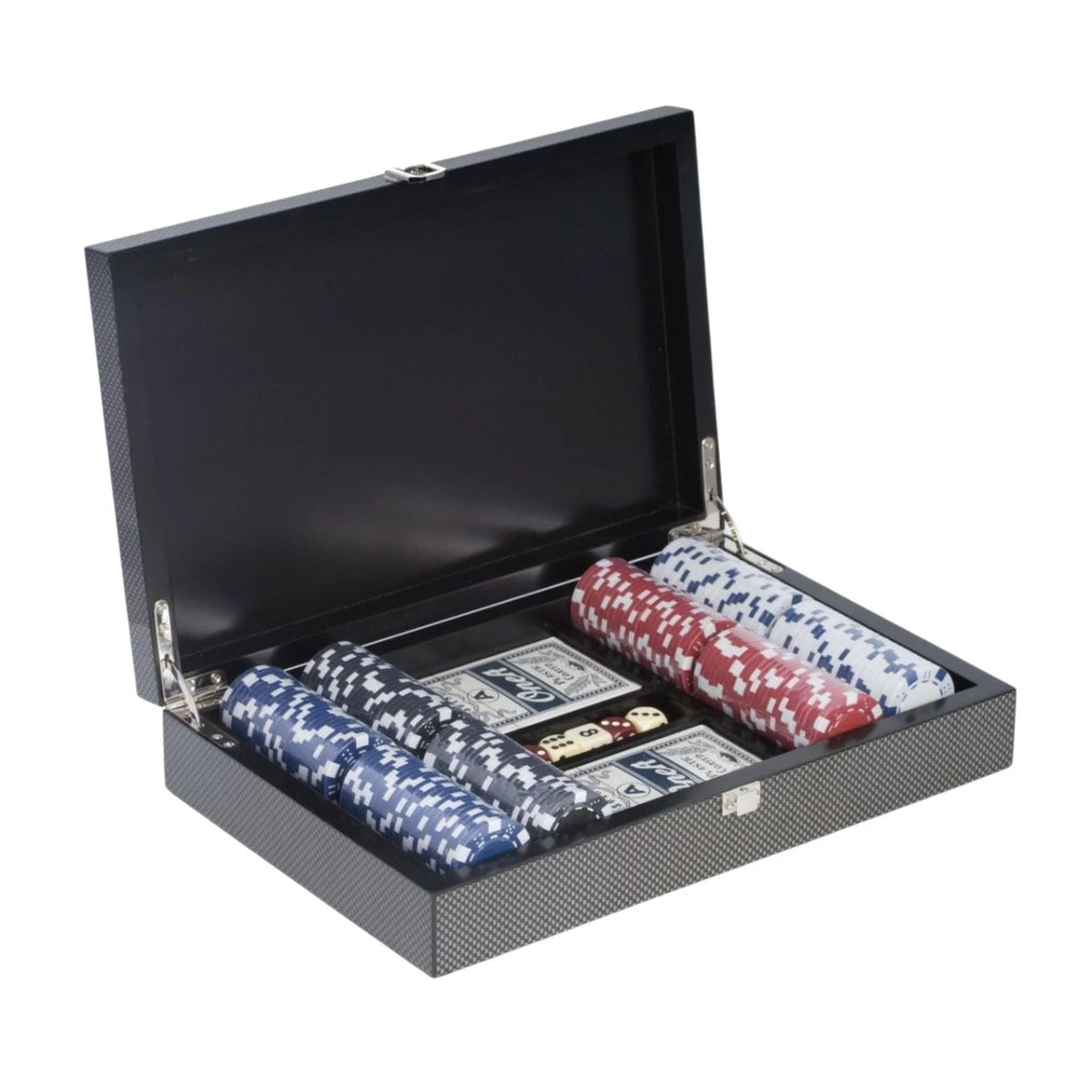 Poker Game Set with Storage Case with Chrome Hardware - Games & Recreation - The Well Appointed House