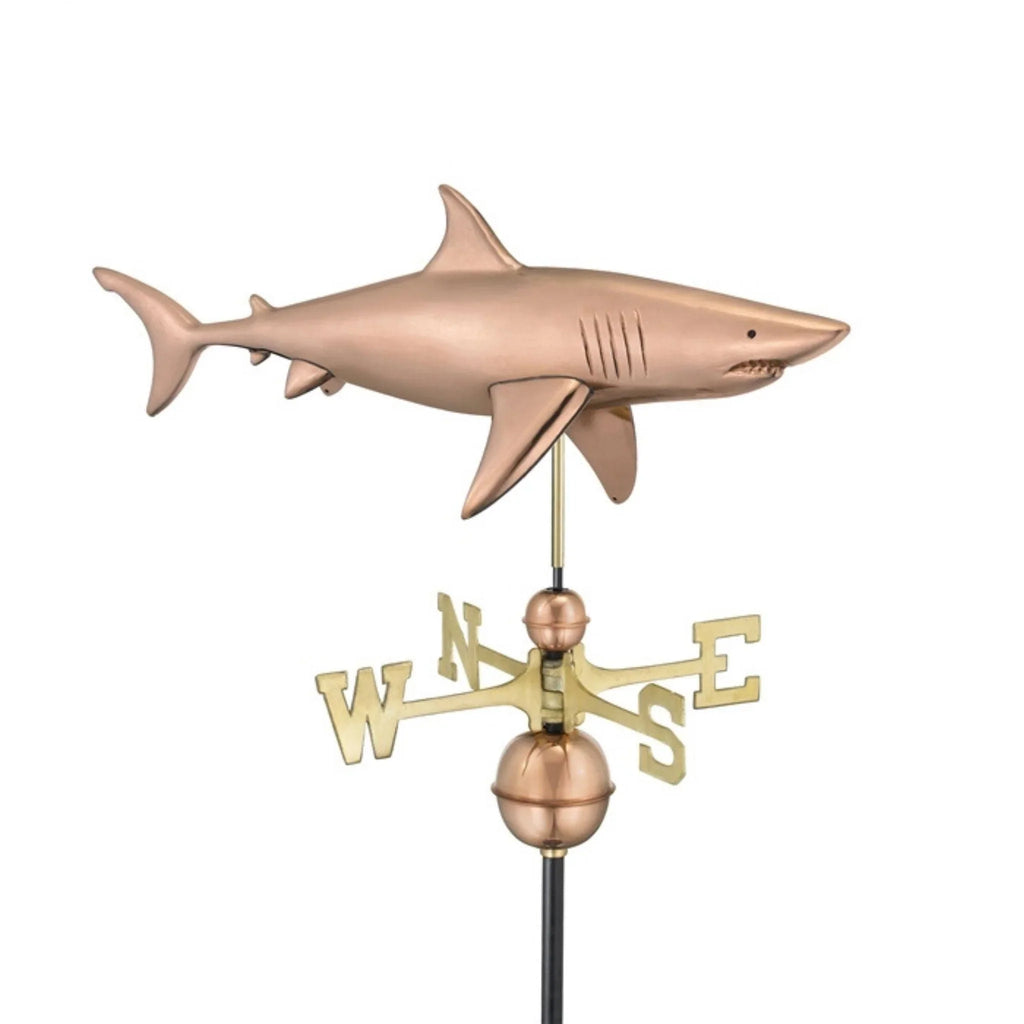 Polished Copper Shark Weathervane - Weathervanes - The Well Appointed House