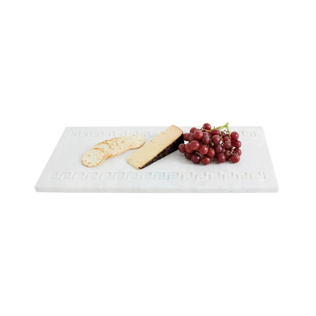 Polished Marble Cheese Board with Greek Key Detail - Cutting & Cheese Boards - The Well Appointed House