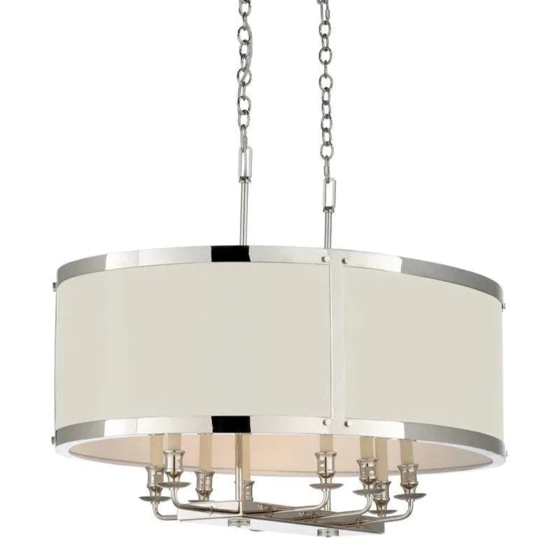 Polished Nickel Shaded Oval Chandelier - Chandeliers & Pendants - The Well Appointed House