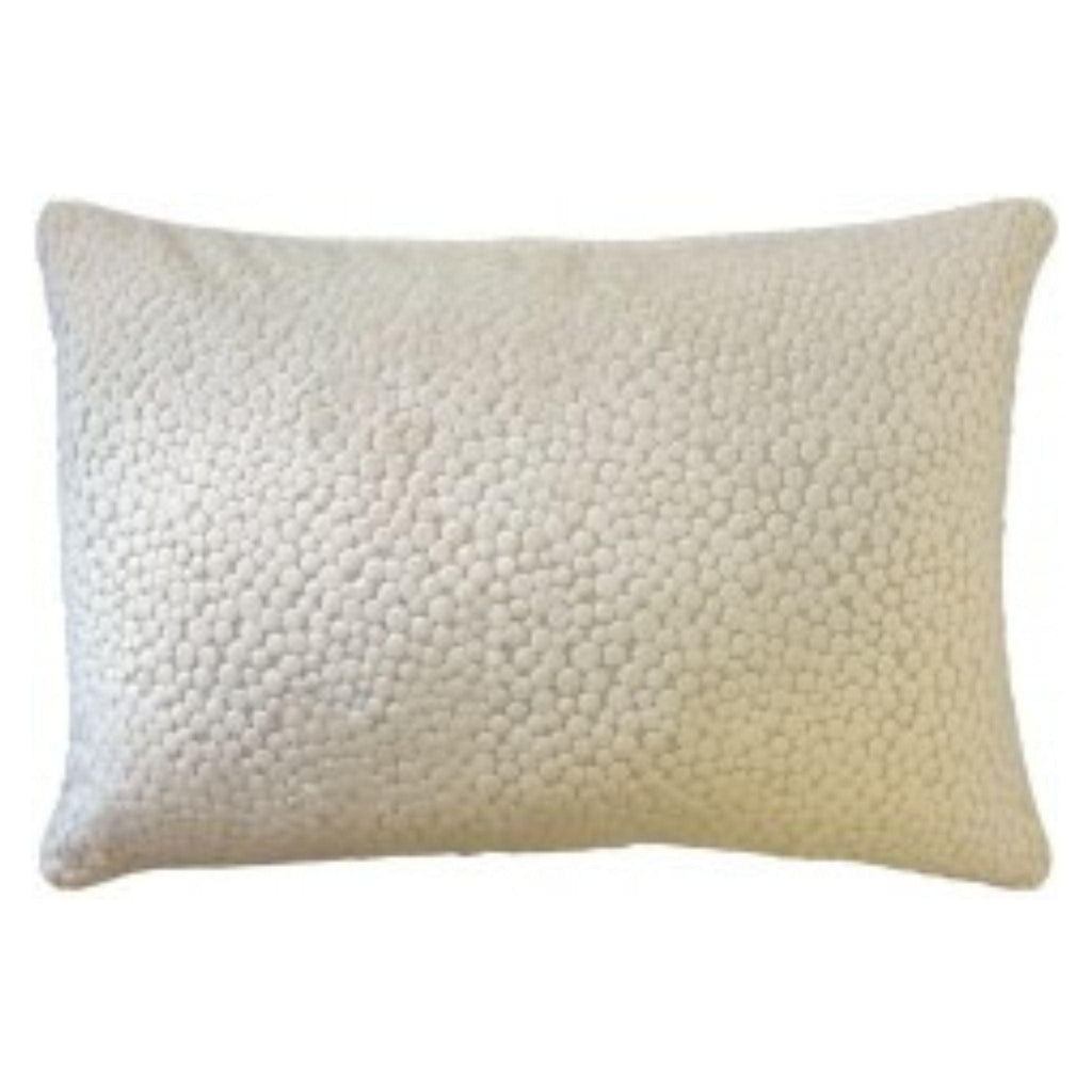 Polka Dot Plush Natural Decorative Rectangular Feather Down Throw Pillow - Pillows - The Well Appointed House