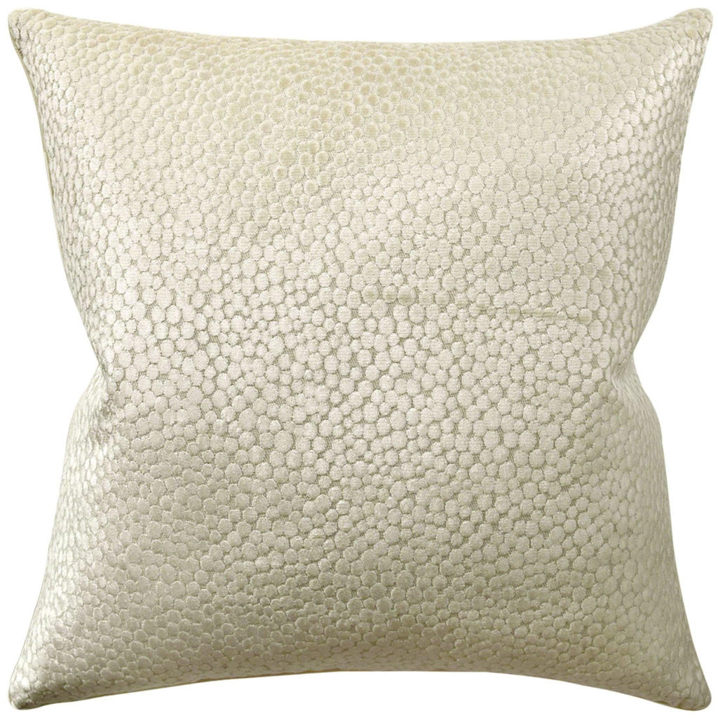 Polka Dot Plush Velvet Natural Decorative Square Throw Pillow - Pillows - The Well Appointed House